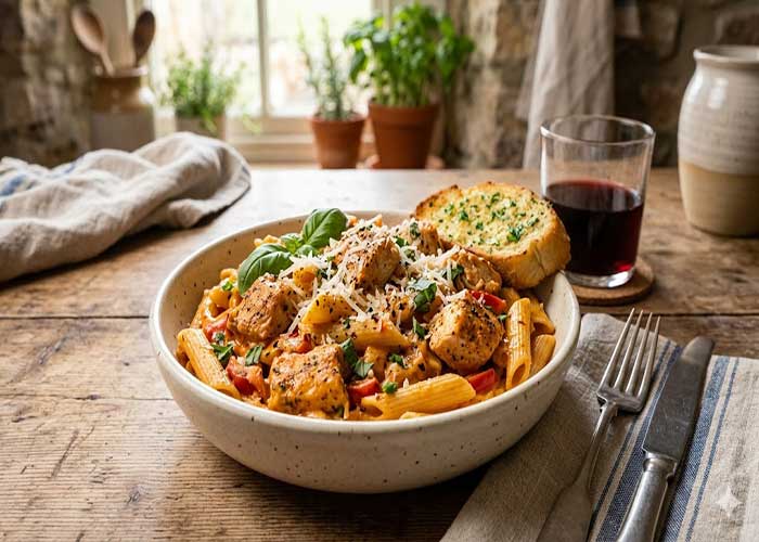 Macarrones con pollo