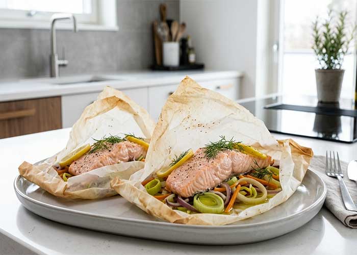Salmón en papillote